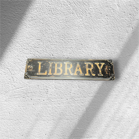 Metal Library Sign