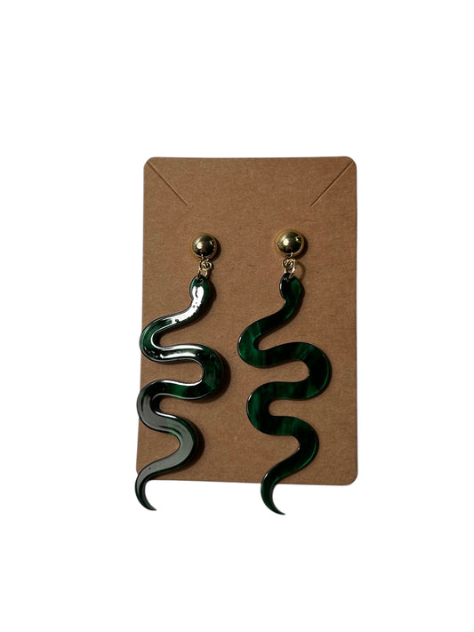 Green Snake Earrings